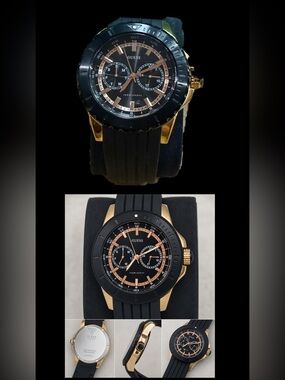 Guess men’s Black Gold and Rose Gold Watch